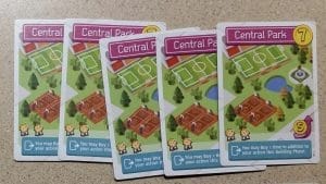 The Central Park card is probably the most straightforward way to win the game. It comes with the added effect of allowing you to complete an additional Buy action when you play it.