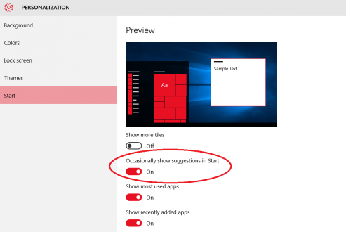 Windows 10 turn off ads