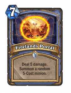 Firelands Portal is one of the new Mage cards for One Night in Karazhan. It can be earned in the free Prologue mission.