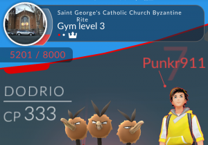 This gym can accommodate  three Pokémon. Once it drops below 4,000 Prestige one of the three Pokémon will be returned to their trainer.