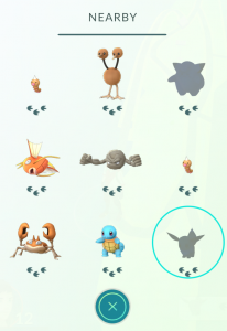 Tapping on the Tracker will show you all of the Pokémon nearby. You can also focus on one particular Pokémon.