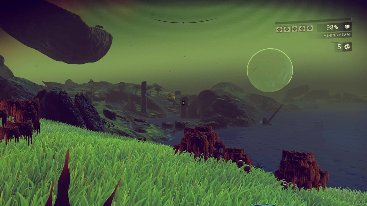 A garden planet with vast oceans and ample resources, the type of vignettes you expect from No Man's Sky. 