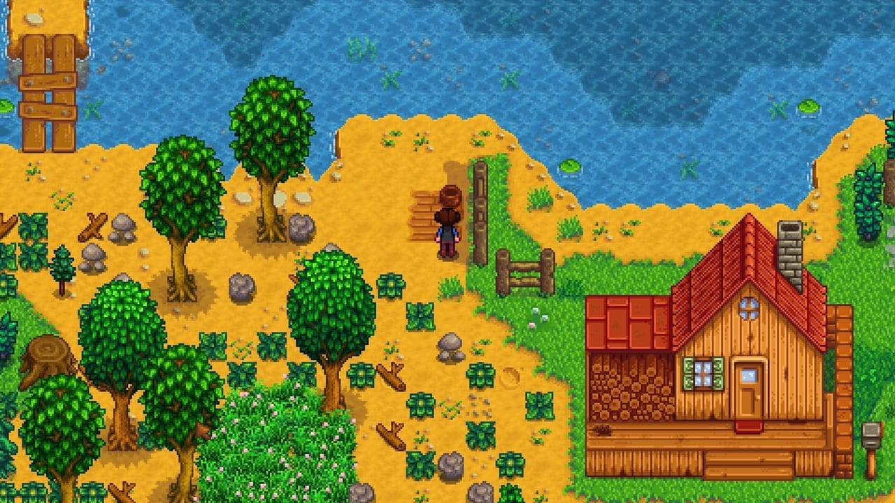 The Riverlands Farm is one of four new variant farm types that you can select when starting a new game of Stardew Valley. This is just one of the many new additions Concerned Ape has added in Version 1.1.