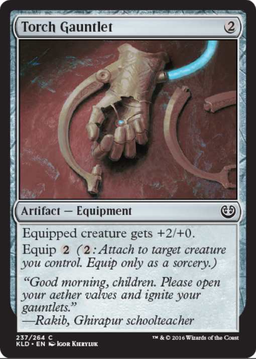 Torch Gauntlet; Wizards of the Coast, Magic: The Gathering, Kaladesh, TechRaptor preview cards