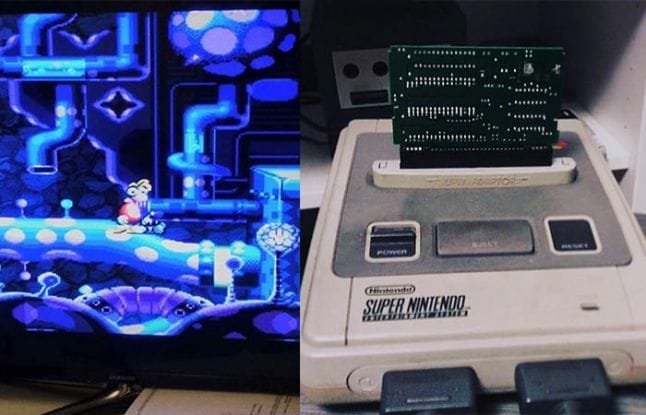 The working Rayman game on the left, and the Rom in the SNES on the right. 
