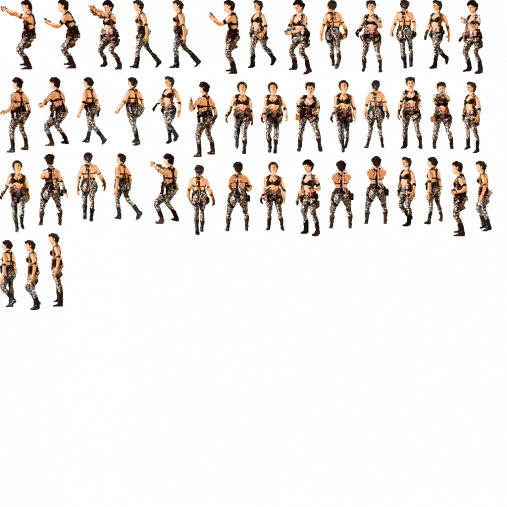 The Army Girl Directional from Space Trucker sprite sheet