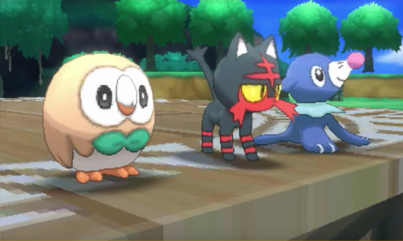 Here is a snapshot of the three starters. I picked the owl named Rowlett! 