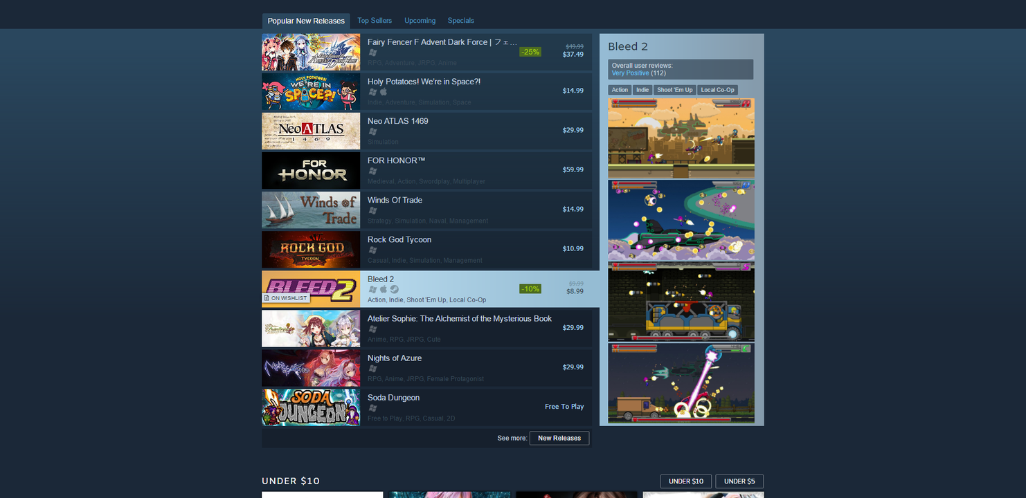 Steam New Releases