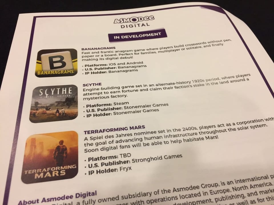 Asmodee Digital Games Flier