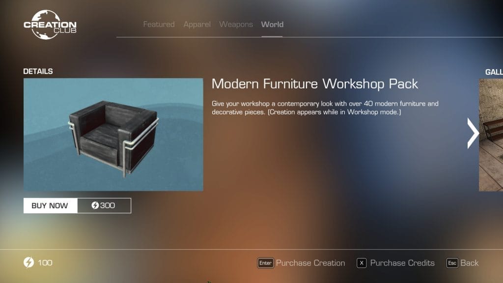 fallout 4 creation club beta announcement furniture listing