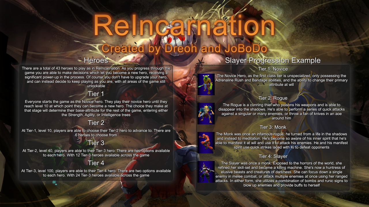 reincarnation dota 2 custom game hero progression