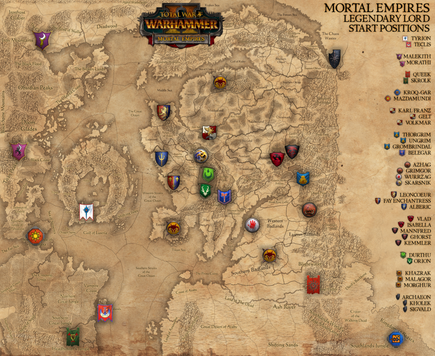 Total War Warhammer 2 Mortal Empires map