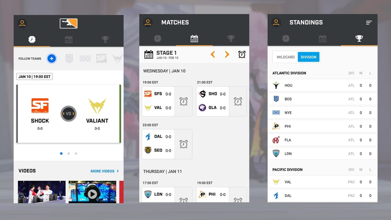 overwatch league app screenshots