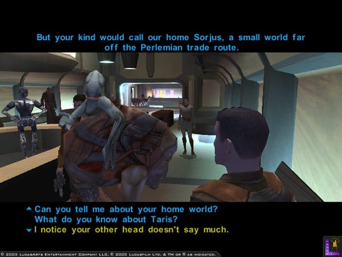 star wars knights of the old republic screenshot dialogue