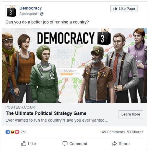 democracy 3 facebook example political ad democracy 4