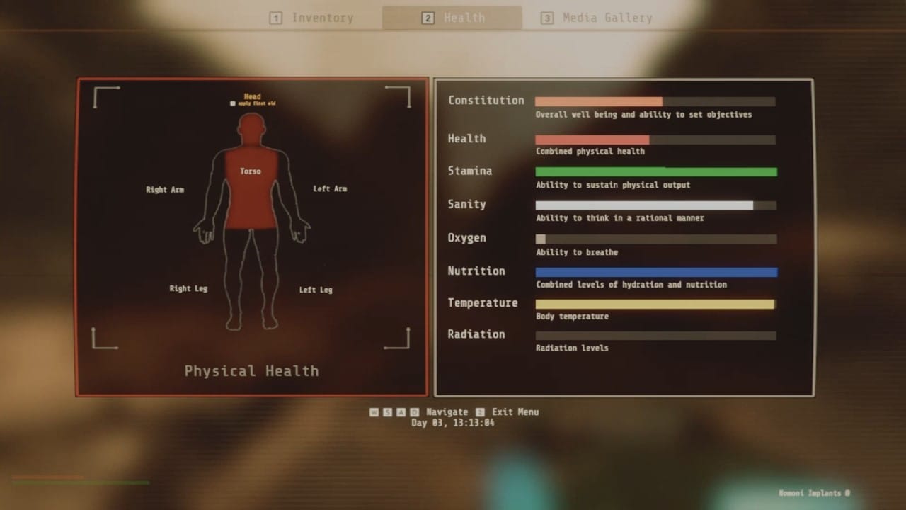 hevn screenshot health screen