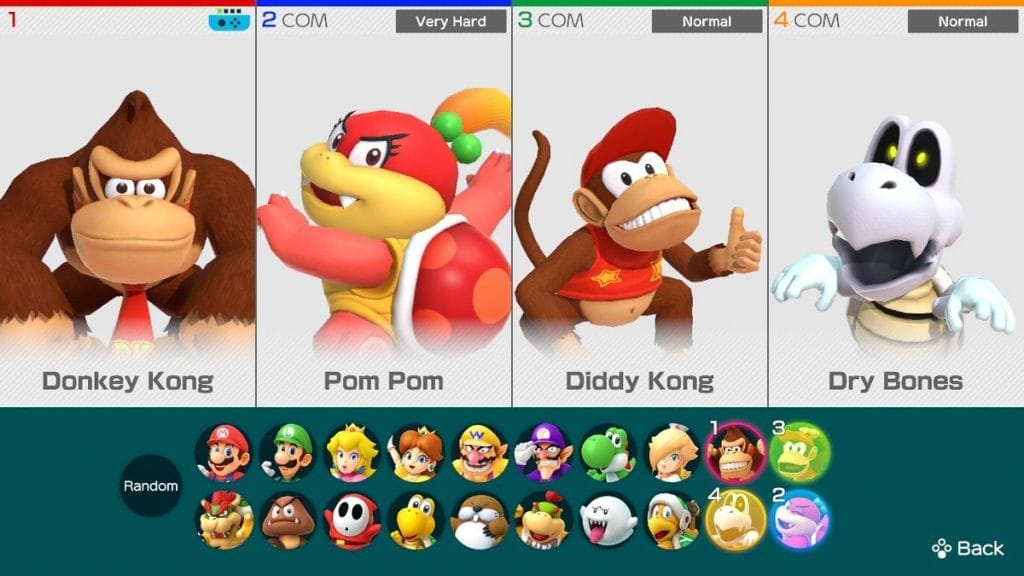 super mario party character select
