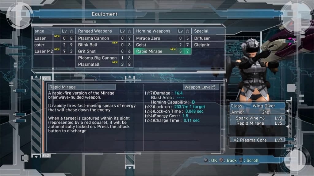 earth defence force 5 equipment selection