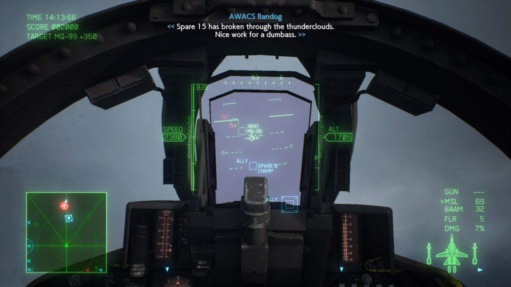 ace combat 7 skies unknown review cockpit