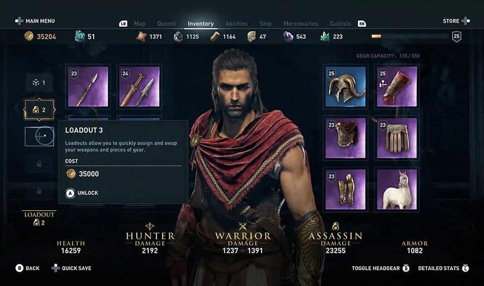 assassin's creed odyssey loadout patch