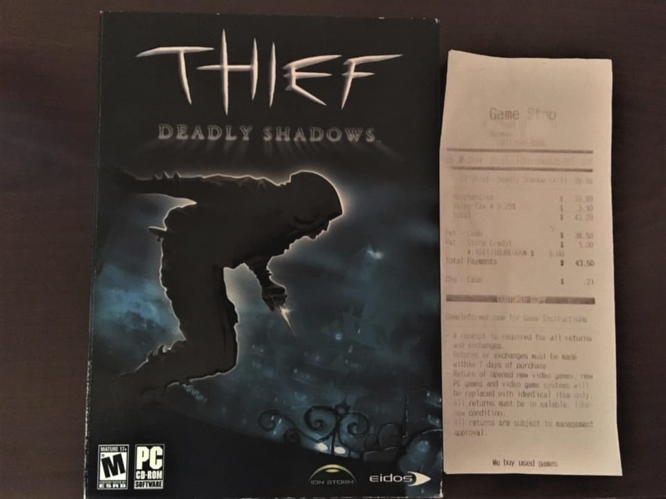 thief 3 game box and receipt