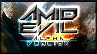 Amid Evil alpha version logo