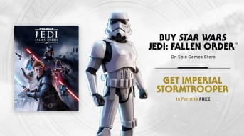 A promo image detailing the Star Wars Jedi: Fallen Order Fortnite skin