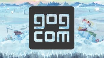 A header showing frozen presents as part of GOG's winter sale