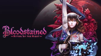 A logo image for Bloodstained.