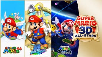 Super Mario 3D All Stars featuring three classic Mario games 
