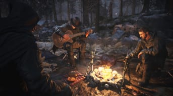 A group of survivors sit around a campfire in survival MMO The Day Before