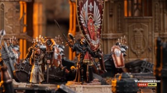 A close up of the new Sisters of Battle units for Warhammer 40,000