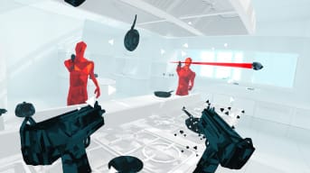The player battling enemies in Superhot VR