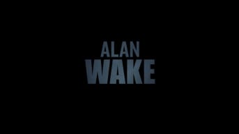 The name Alan Wake in dark blue text on a black background