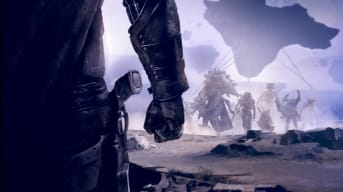 Cayde staring down an army of Scorn