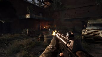 The player firing at enemies in Stalker 2