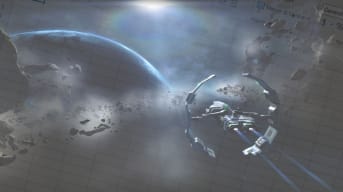An Eve Online screenshot overlaid with a Microsoft Excel layer