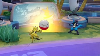 An Electrode exploding in the new Pokemon Unite Catch 'Em battles