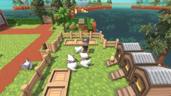 The player tending to their chickens in Dinkum