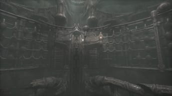 An image of the solution to the sliding pod puzzle in Scorn