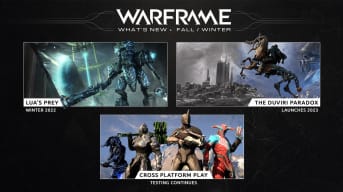 Warframe header showing the 2022 and 2023 roadmap 