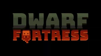 Dwarf Fortress Steam Release Date logo on a black background.