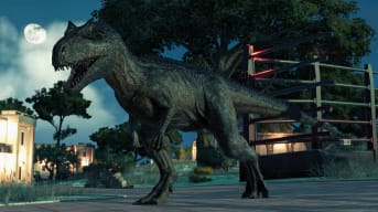 The fearsome Allosaurus in the newly-announced Jurassic World Evolution 2 DLC Dominion Malta