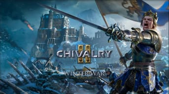 Chivalry 2 Winter War Update key art showing an angry king holding a sword.