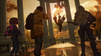 Three characters from Redfall aiming at one of the game's vampiric enemies