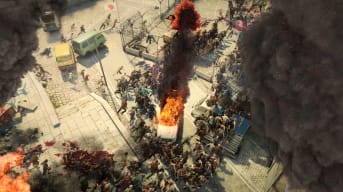 A horde rushing through the streets in World War Z: Aftermath