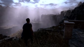 Frey looking out over an epic landscape in Forspoken