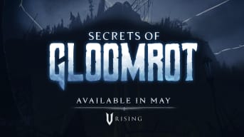 A banner advertising the V Rising update Secrets of Gloomrot, which is coming in May