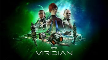 Key art for the new free Eve Online expansion Viridian, depicting several of its characters