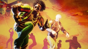 Dee Jay dancing in his character introduction in Street Fighter 6 World Tour mode.